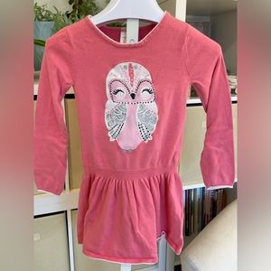 Gymboree pink owl sweater dress